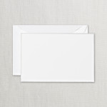 Crane Pearl White Correspondence Card Silver Border