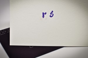 I tried to emboss my initials on the front of this card - this one was a bit crooked.