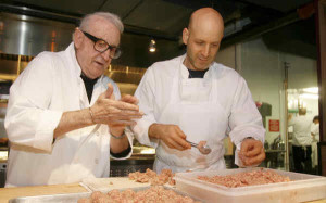 Chef Marc with father Sal making meatballs