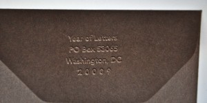 Just a little embossed return address...that's all.