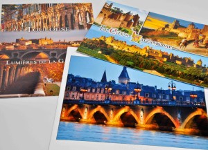 Postcards that Reyes sent me from her travels through the south of France.