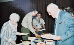 A photo from my Eagle Scout Banquet, May 12, 1990. From left to right: my grandmother and Alex's great grandmother Virginia Sandridge, Scout Leader Don Stevens (I think), me, my grandfather and Alex's great grandfather Paul Sandridge. Photo: Ryan Sandridge