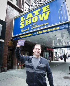 They wouldn't let me in to meet Dave this morning or even leave this letter for him, so I took a moment, paid my respects to the legend and dropped the letter in a mailbox in front of Times Square.