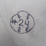 I embossed his number on the back of the envelope.