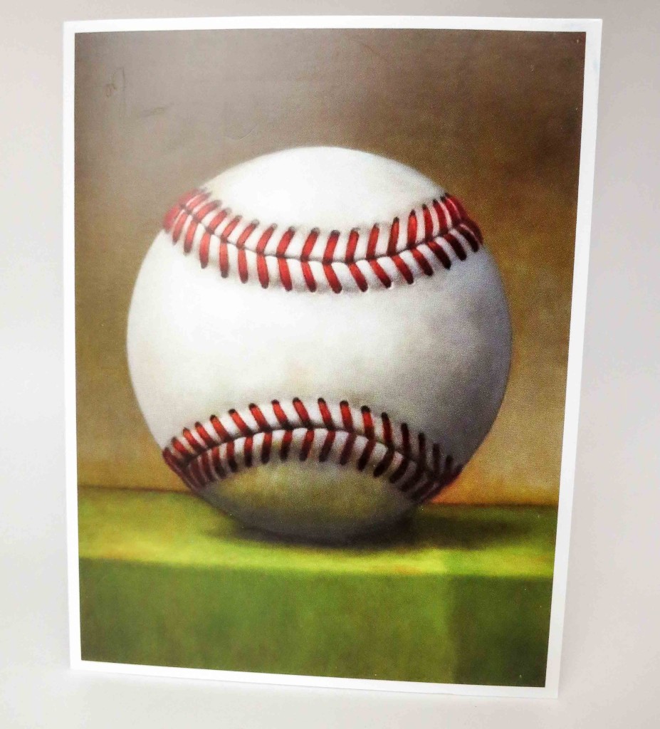 The front of the card is an image of "Big Baseball", a painting by Washington, D.C. artist Daniel Kessler.