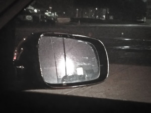 Manassas fireworks from the side mirror.